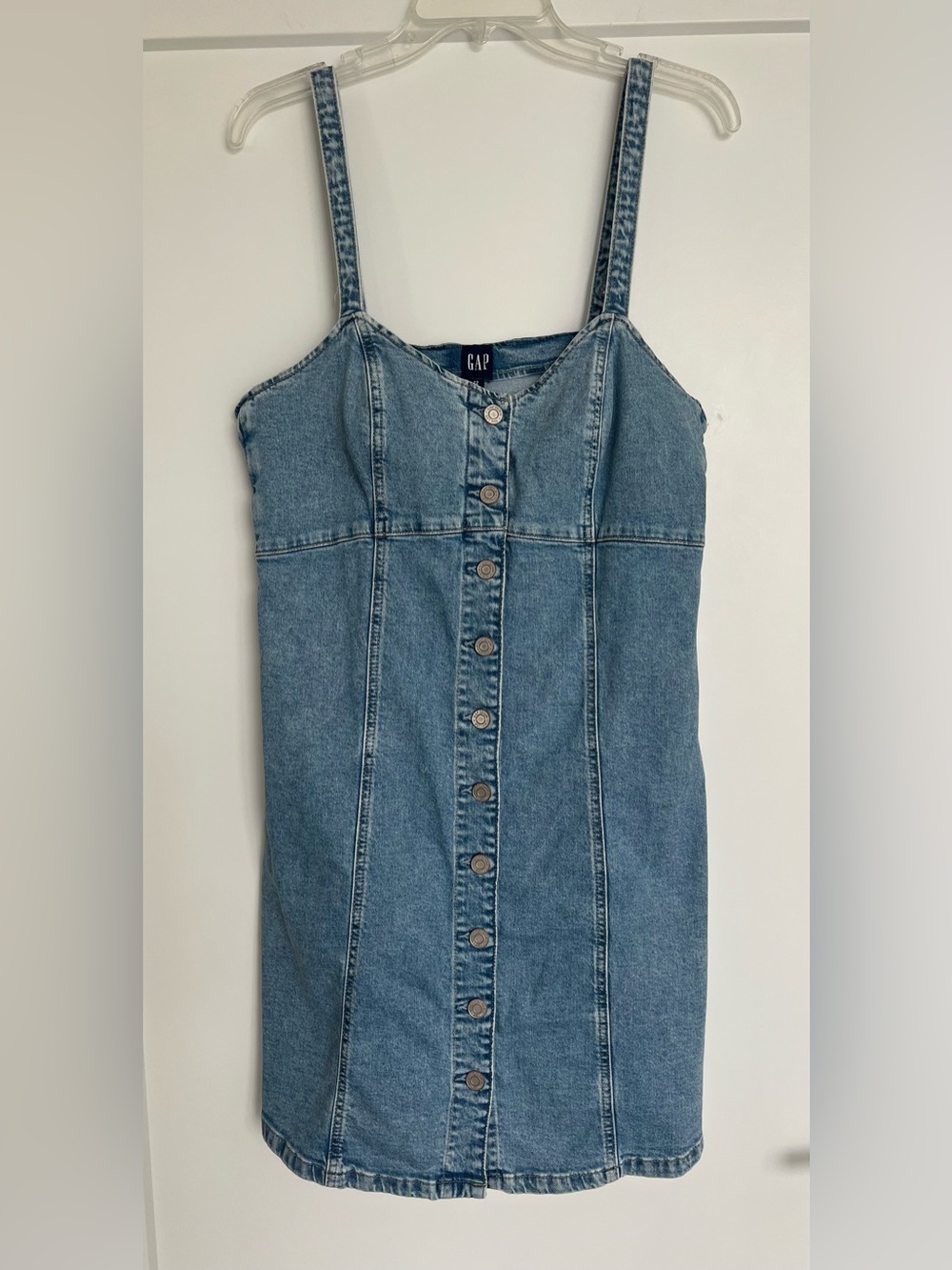GAP Light Wash Denim Sleeveless Mini Dress or Jumper, Size 12